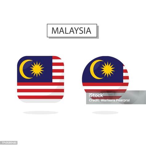 bendera malaysia  bentuk ikon gaya kartun  ilustrasi stok