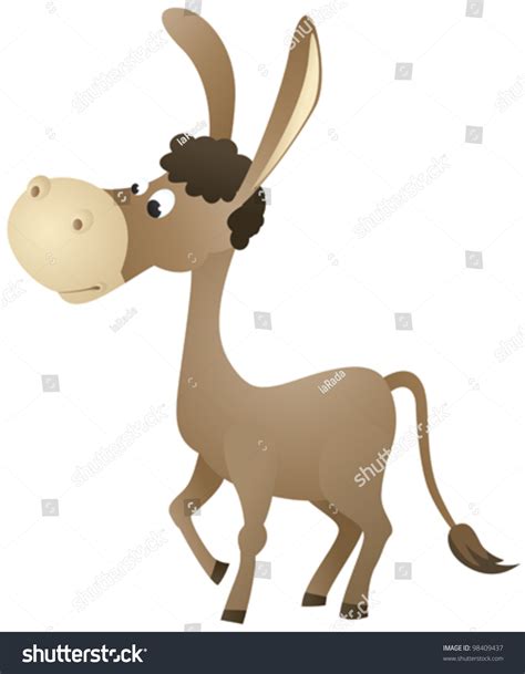 Fun Cartoon Donkey Stock Vector Royalty Free 98409437