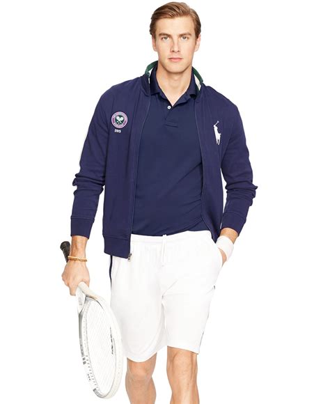 Polo Ralph Lauren Wimbledon Custom Fit Ball Boy Polo Shirt In Blue For