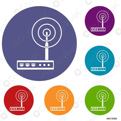 Wifi Router Icons Set Stock Vector 4315983 Crushpixel