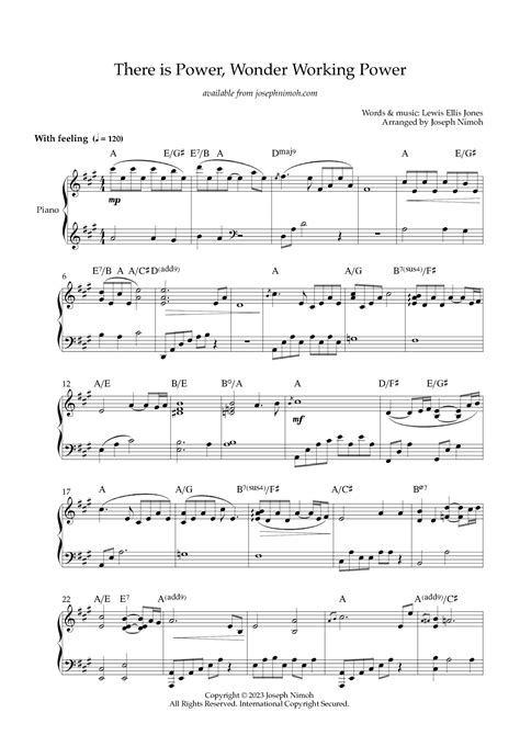 There Is Power Wonder Working Power Arr Joseph Nimoh Sheet Music