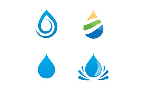 Vector de diseño plano de icono de logotipo de gota de agua