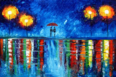 Colorful Rain Painting by Mariana Stauffer