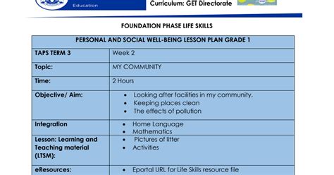 Fp Grade English Life Skills Lp Term Week Pdf Google Drive