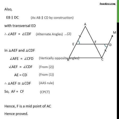 Theorem 8 9 Inverse Of Mid Point Theorem Proof With Video Teacho