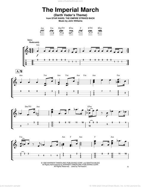 The Imperial March Darth Vader S Theme Sheet Music For Ukulele Easy