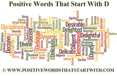 Positive Words Start With D