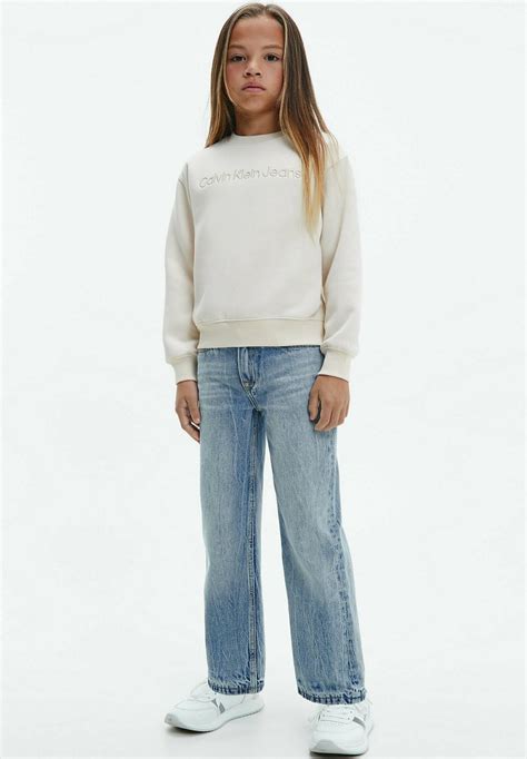 Calvin Klein Jeans Embroidery Logo Sweatshirt Muslin Offwhite