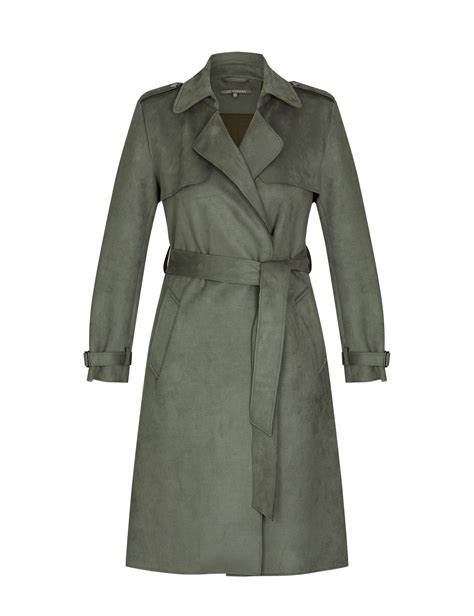 LIZ JORDAN TIE WAIST SUEDETTE TRENCH COAT EziBuy Australia