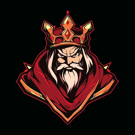 King Crown Head Mascot Logo for Esport. King Crown T-shirt Design. King ...