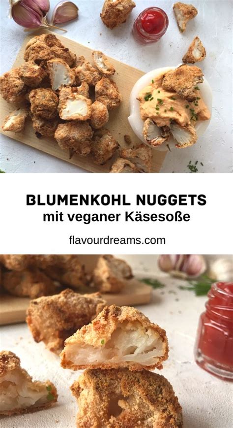 Im Ofen Knusprig Gebackene Blumenkohl Nuggets Mit Einer Cremigen