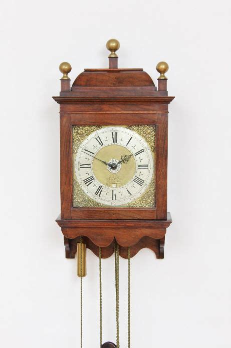 A Rare Dutch Walnut Hooded Wall Clock By Jacob Hasius Circa 1725