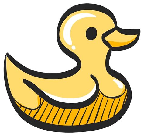 Premium Vector Rubber Duck Icon In Hand Drawn Color Vector Illustration