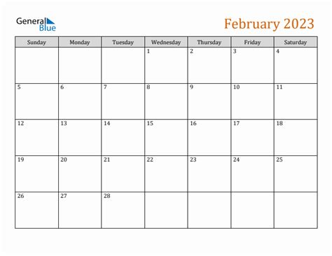 February 2023 Monthly Calendar (PDF, Word, Excel)