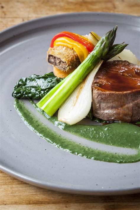 Fillet Of Beef With Breaded Ox Cheek And Nettle Purée Recipe Recipe Beef Fillet Pureed Food