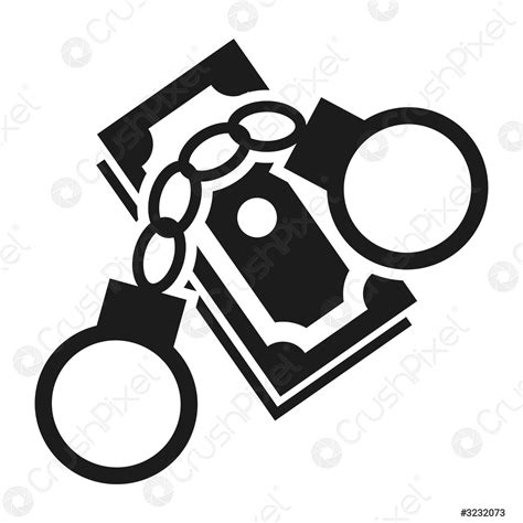 Bribery Money Handcuffs Icon Simple Style Stock Vector