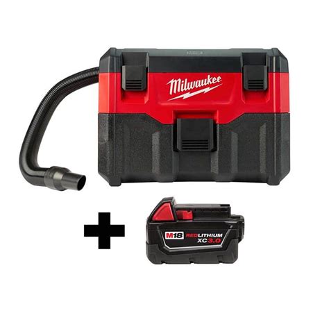 Milwaukee M18 18-Volt 2 Gal. Lithium-Ion Cordless Wet/Dry Vacuum with ...