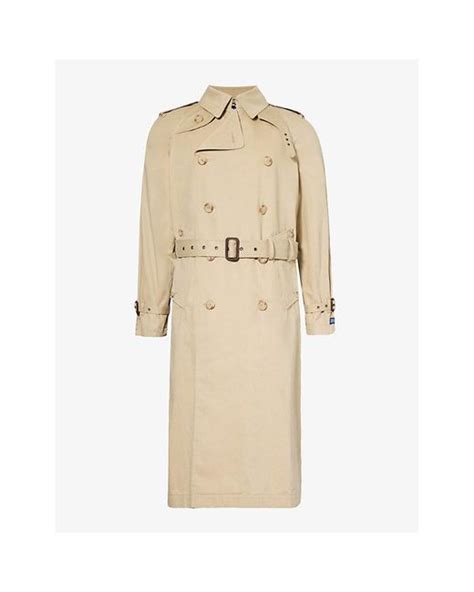 Polo Ralph Lauren Double Breasted Regular Fit Cotton Coat In Natural