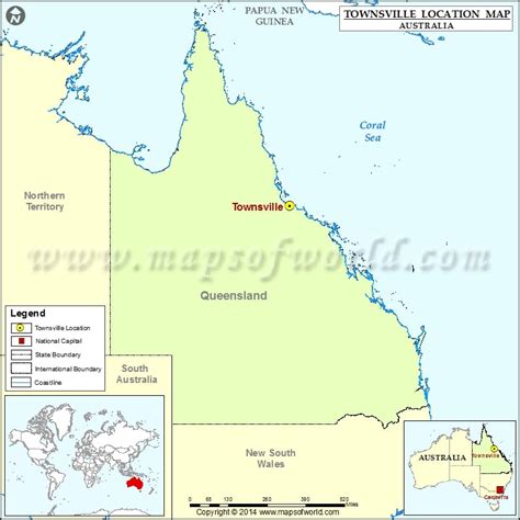 Where Is Townsville Location Of Townsville In Australia Map