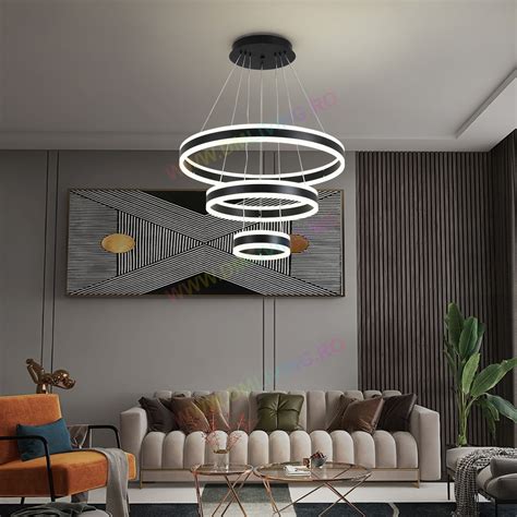 Lustr Led Design Circular Modern Bk Dmliving