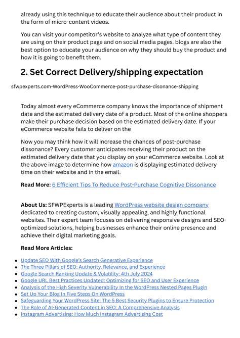 PPT Tips To Reduce Post Purchase Dissonance SFWPExperts PowerPoint