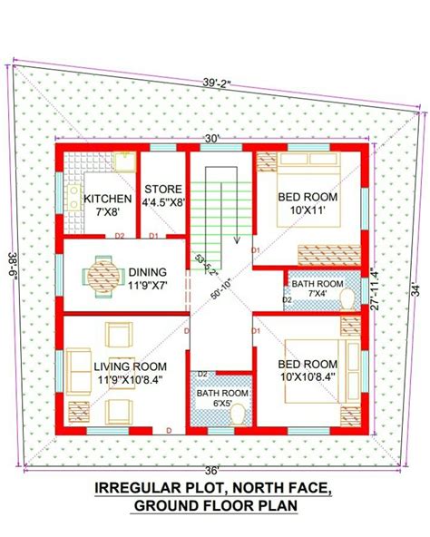 Irregular Plot House Plan Irregular House Plans 36 34 39 2 38