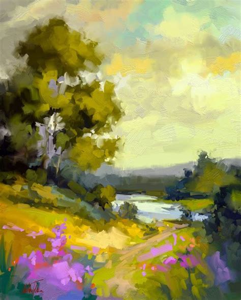 Summer Afternoon Digital Oil Painting By Mikko Tyllinen In