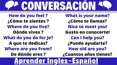 Conversaci N B Sica En Ingl S Espa Ol Dialogos Mejores Frases Para