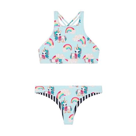 Unicorns Rainbows Reversible Bikini Reversible Bikinis Bikinis