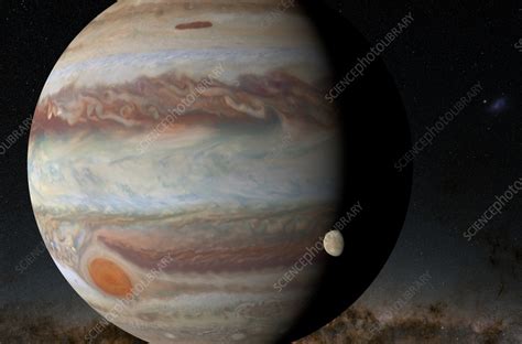 Jupiter and Europa, illustration - Stock Image - F040/4984 - Science ...