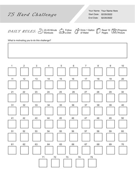 75 Hard Challenge Worksheet Pdf Template Dialectical Behavior Therapy Worksheets Self