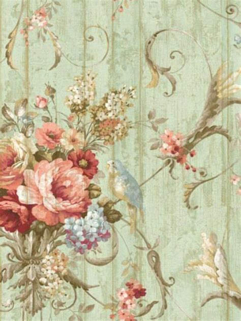 HA1326 Inspired By Color Blue Wallpaper Cottage Wallpaper Floral