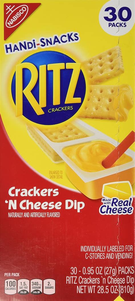 Amazon.com: Ritz Handi Snacks Crackers 'n Cheese Dip - 30 SNACK PACKS ...