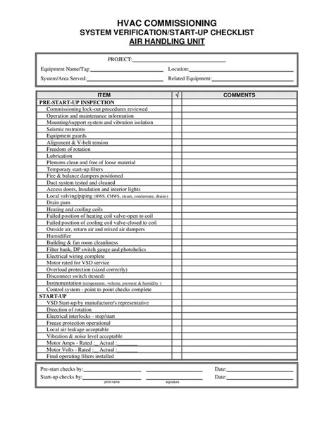 Hvac Maintenance Checklist Templates Download Print For 56 Off