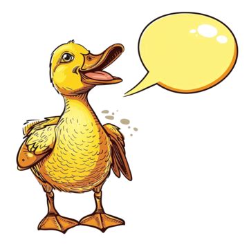 Cartoon Quacking Duck And Speech Bubble In Comic Book Style, Cute ...