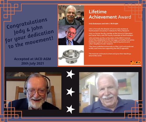 Iacd Lifetime Achievement Award Given To John Mcknight And Jody