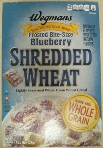 Wegmans Shredded Wheat Blueberry Frosted Bite Size Cereal 155 Oz