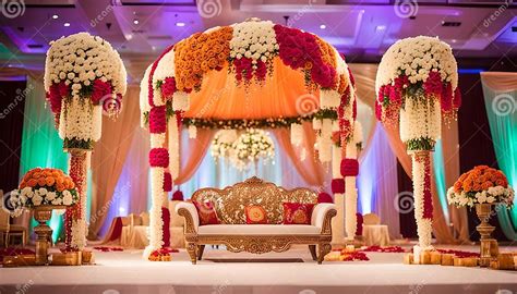 Indian Wedding Stage. Indian Wedding Decoration Stock Photo - Image of ...