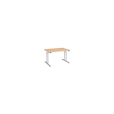 TABLE MULTI USAGES PLIANTE HÊTRE L 120 X P 80 CM PIÈTEMENT ALUMINIUM