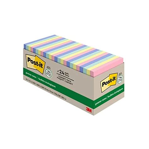 Post It Greener Notes 3x3 In 24 Pads America S 1 Favorite Sticky