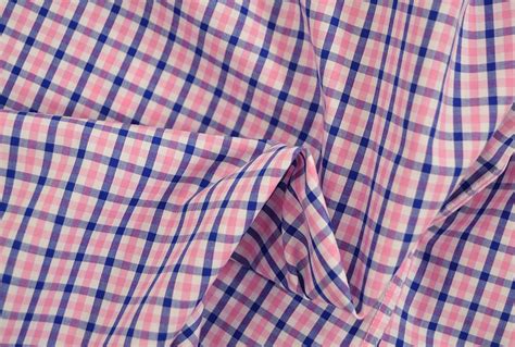 Pink Blue Gingham fabric - Woodies Clothing