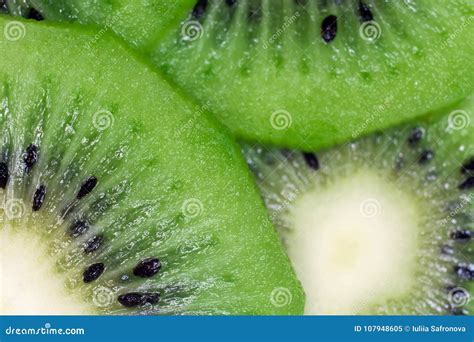 Kiwi Fruit Fresh Natural Close Up Cut Slices Macro Stock Image Image