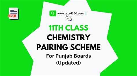 11th Class Chemistry Pairing Scheme 2025 Punjab Ustad360