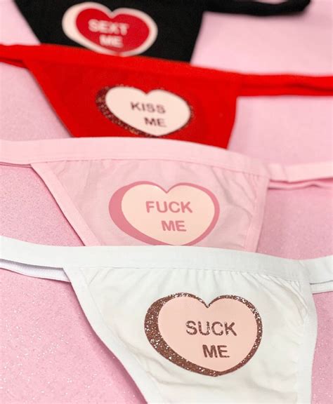 Sexy Valentines Day Panties Naughty Fuck Me Kiss Me Suck Me Sext