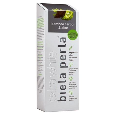 Biela perla Čierna bieliaca zubná pasta bamboo carbon aloe 75 ml