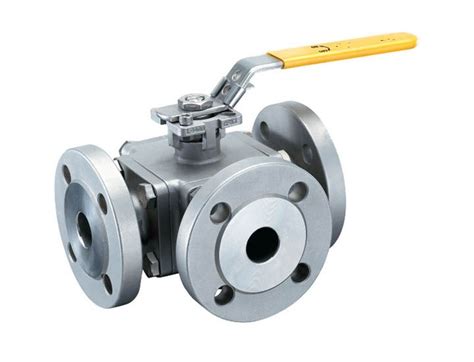 3 Way DIN Pn40 16 Flanged Stainless Steel Ball Valve With ISO5211