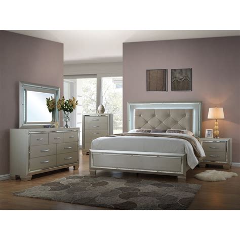 Picket House Furnishings Glamour Queen Panel Bed In Champagne Lt100qb