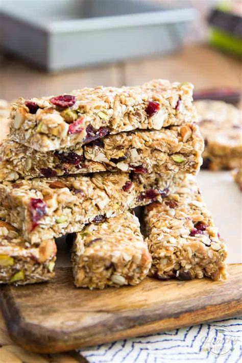 Soft And Chewy Trail Mix Granola Bars • The Healthy Foodie