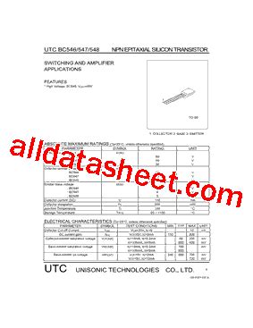 BC548 Datasheet PDF Unisonic Technologies