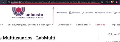 Editar Ndice Da Carta De Servi O Unioeste